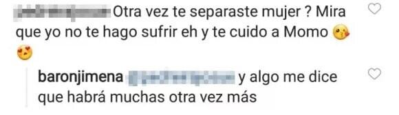 La respuesta de Jimena Barón. (Instagram)