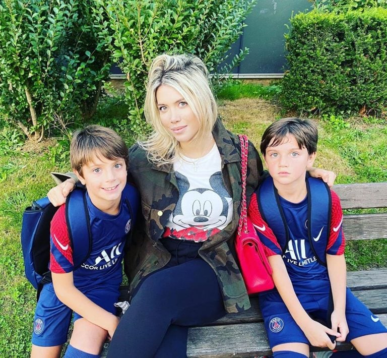 Wanda Nara y sus hijos.