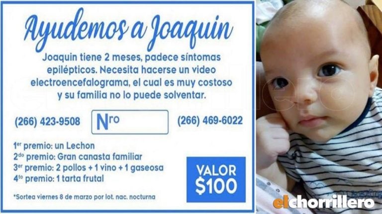 Una madre vende bonos para ayudar a su bebé.