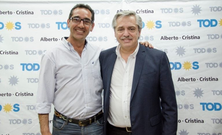 Alberto Fernández y Nelson Sombra en Olavarría.