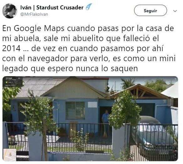 Un chileno conmueve a todos al usar Google Maps para ver a su abuelo fallecido