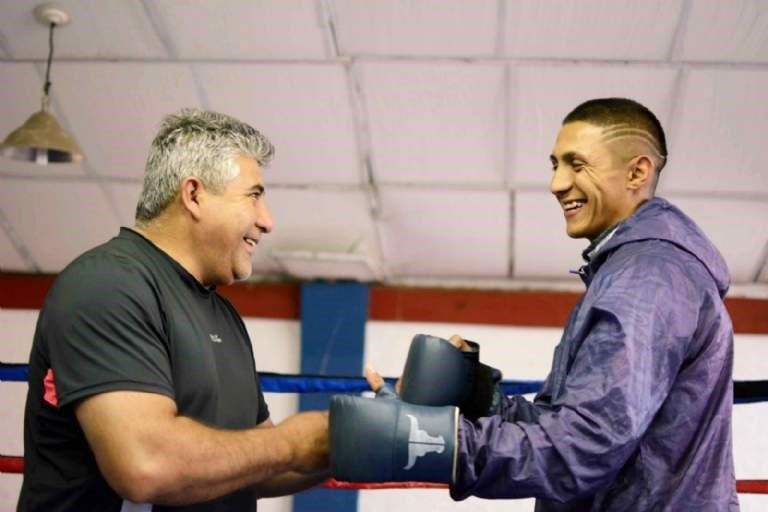 Martín entrena en el Club Landini. Dejó Falle Fértil para instalarse en la ciudad y pelear por sus sueños.