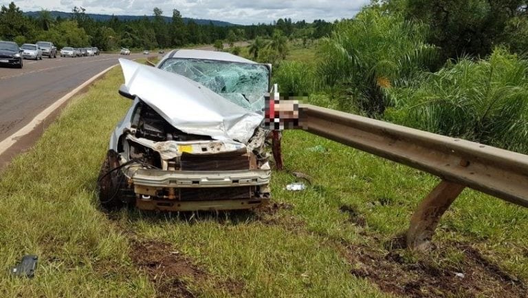 Vehículo en el que viajaba el dirigente justicialista Tiscornia. (Misiones)