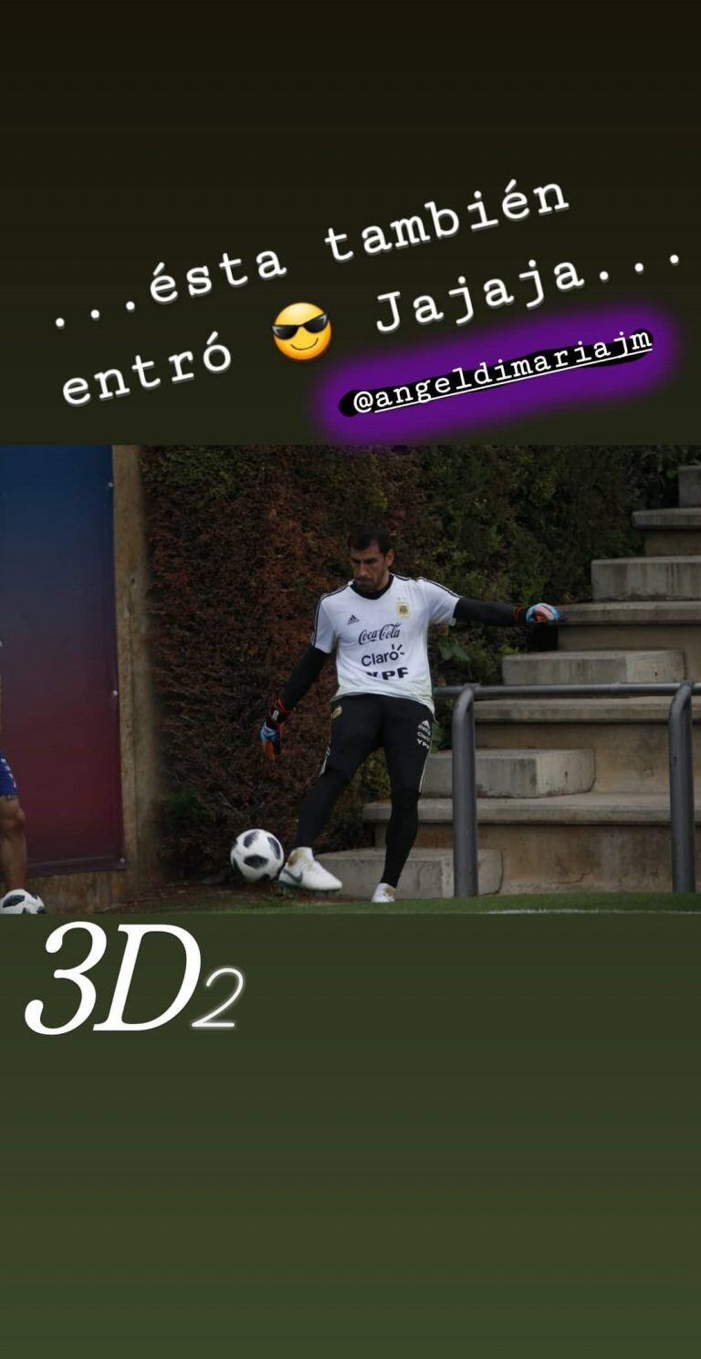 Nahuel Guzmán en un entrenamiento de la Selección. (@nahuelguzman111)