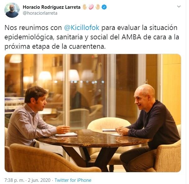 Kicillof y Larreta en Twitter