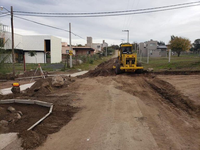 Obra del cordón cuneta en Barrio Mercurio (Foto ilustrativa)