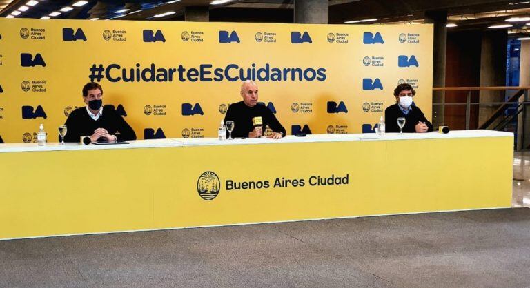 Diego Santilli, Horacio Rodríguez Larreta y Fernán Quirós (Foto: Twitter)