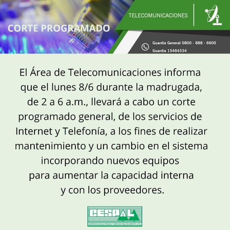 Corte Internet Cespal