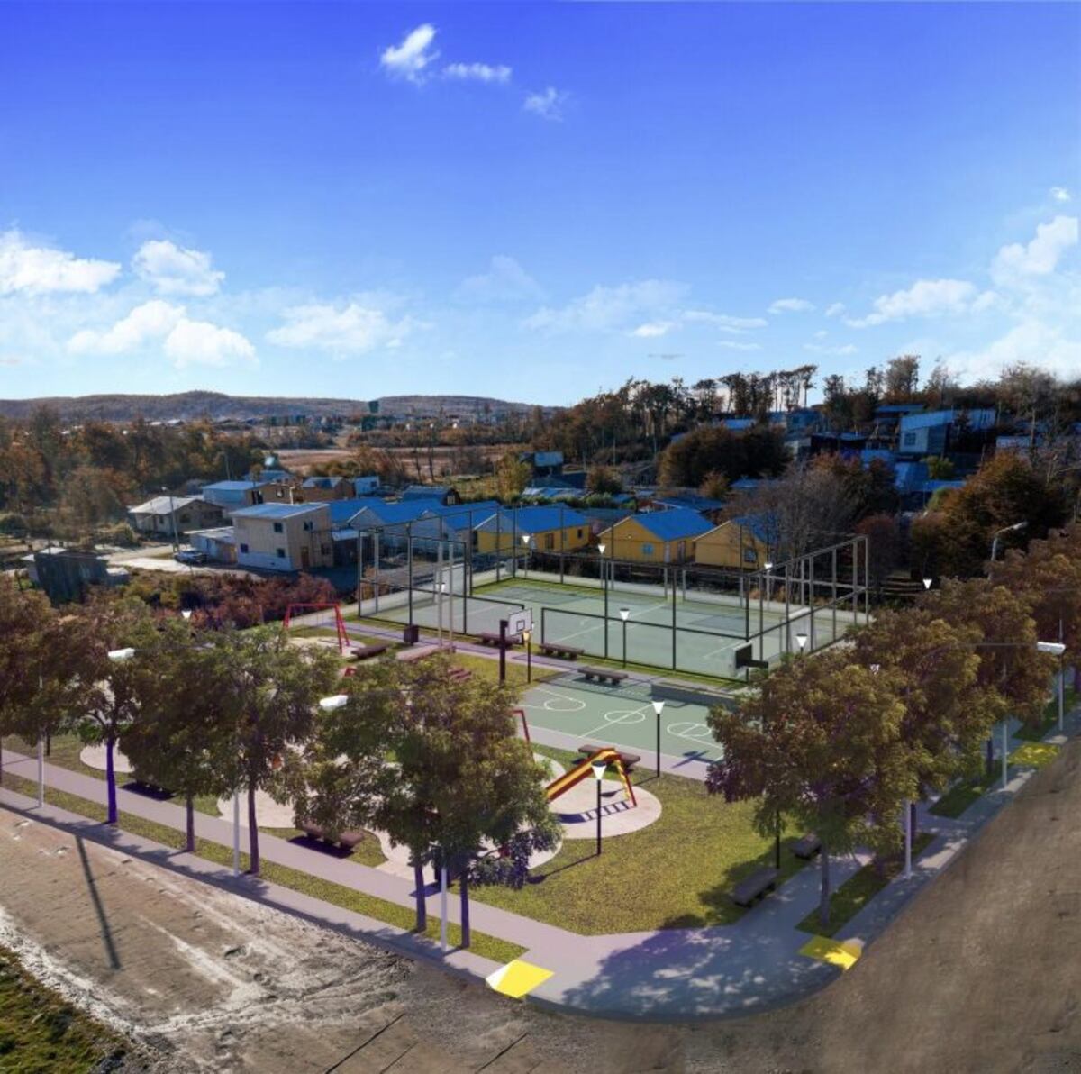 Tolhuin: se concretan las obras para construir espacios recreativos
