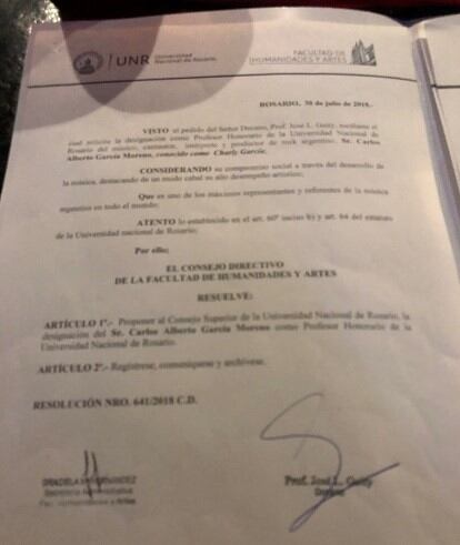 Declaran visitante distinguido a Charly García