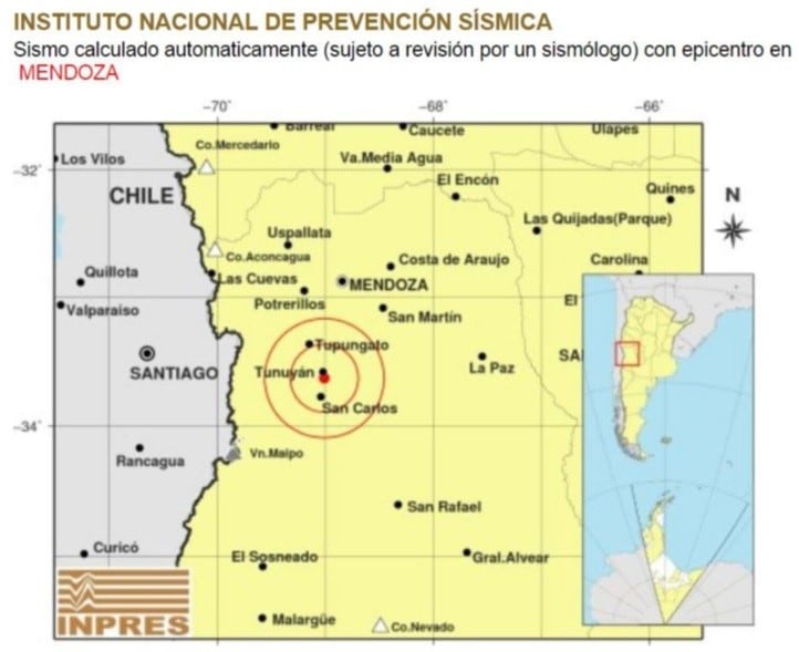 Sismo en Mendoza.