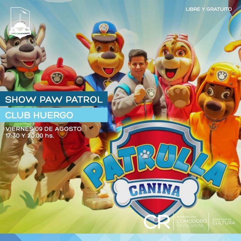 Show de Paw Patrol en el Club Huergo