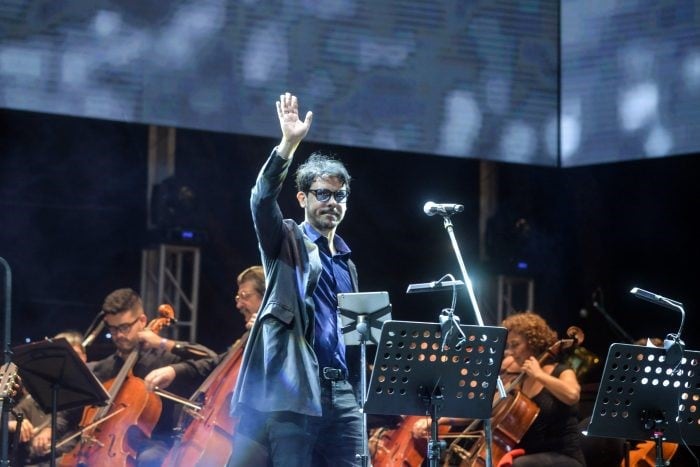 Lisandro Aristimuño en la Fiesta de la Cosecha.