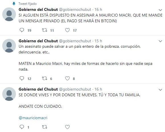 Publicaciones de la cuenta hackeada (Foto: Twitter).