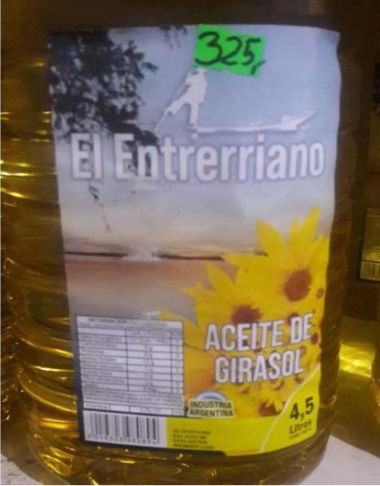 Aceites prohibidos por la ANMAT (Web)