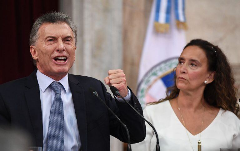 Mauricio Macri y Gabriela Michetti (Foto: Charly Díaz Azcue/Prensa Senado/AFP)