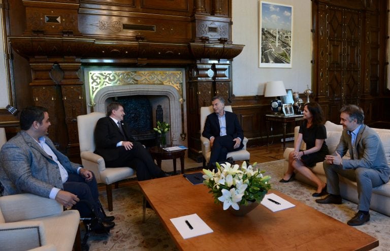 Guy Ryder reunido con Mauricio Macri,  Jorge Triaca y Carolina Stanley (Web)