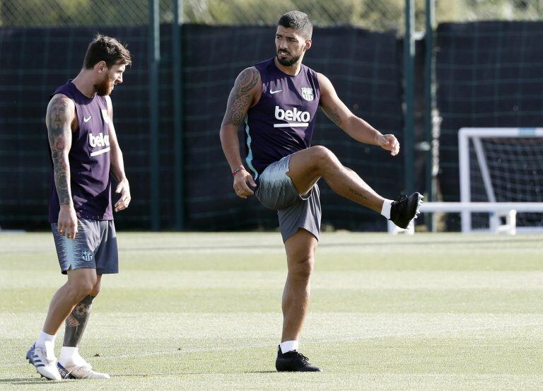 El 10 en los entrenamientos del Barcelona