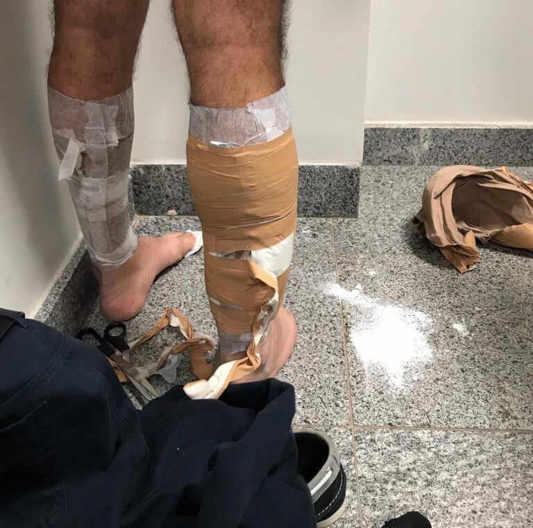 El escaneo corporal permitió a los policías brasileños descubrir la droga adherida al cuerpo. (Policía Federal de Brasil)