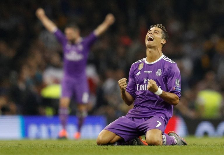 El portugués al termino de la final entre Real Madrid y Juventus en 2017 por la Champions League. 