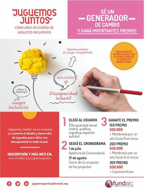 Concurso de diseño de juguetes inclusivos para niños con discapacidad.