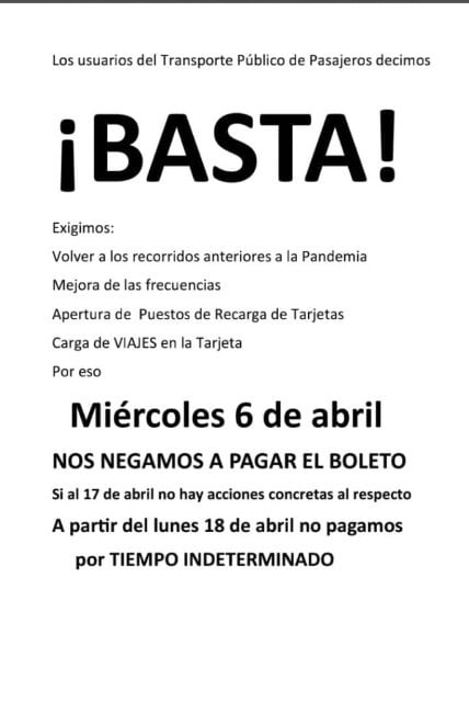 Paro de pasajeros, la medida que tomarán en Rosario por el mal servicio.