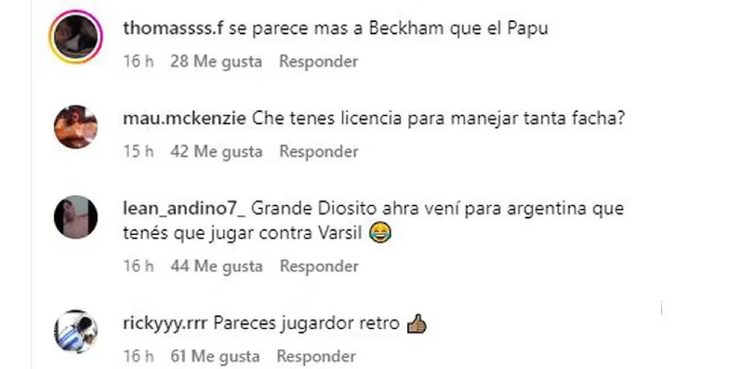 Los comentarios por el look de Rodrigo De Paul