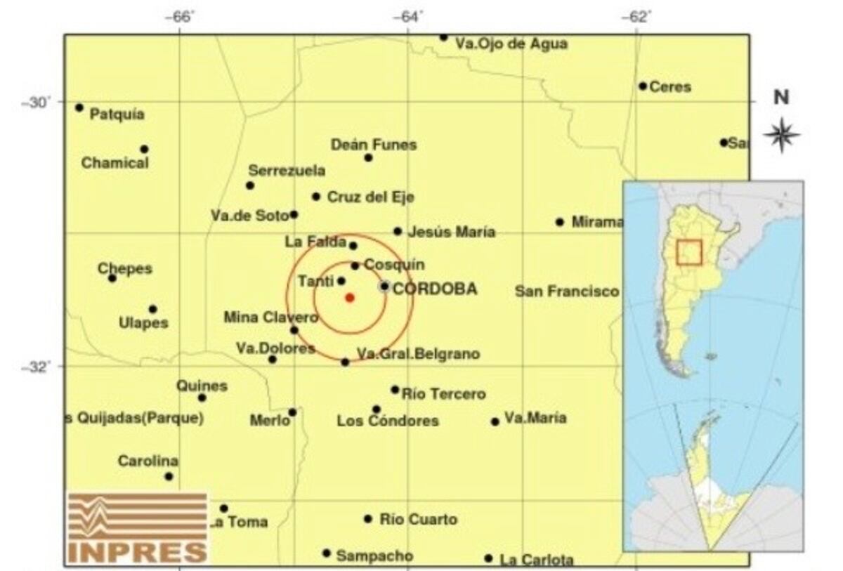 Un sismo de 3 grados sacudió Punilla: el epicentro fue al sur de La Falda
