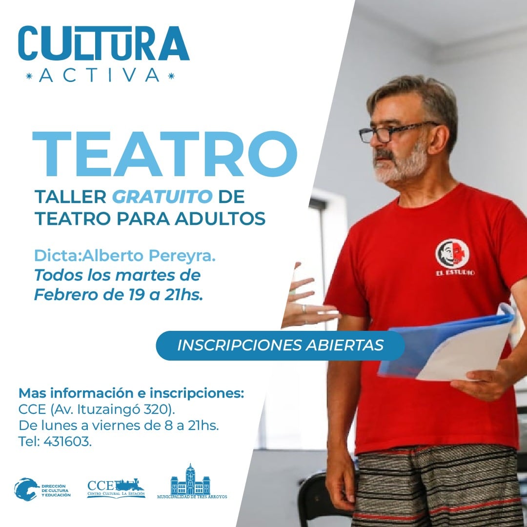 Abiertas las inscripciones al Taller de Teatro Gratuito del Centro Cultural La Estación