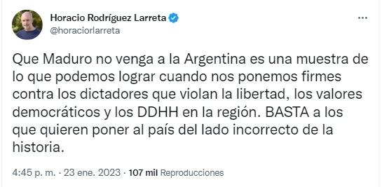 El mensaje del Rodríguez Larreta