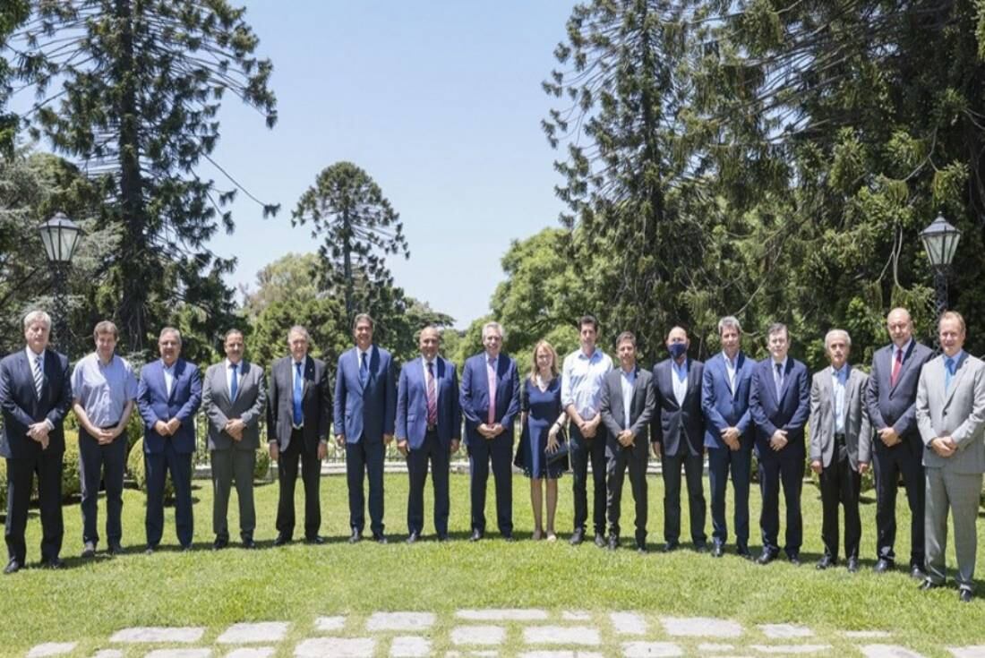 Los mandatarios del Frente de Todos, en una reunión con el presiente Alberto Fernández en Olivos. Foto: Archivo.