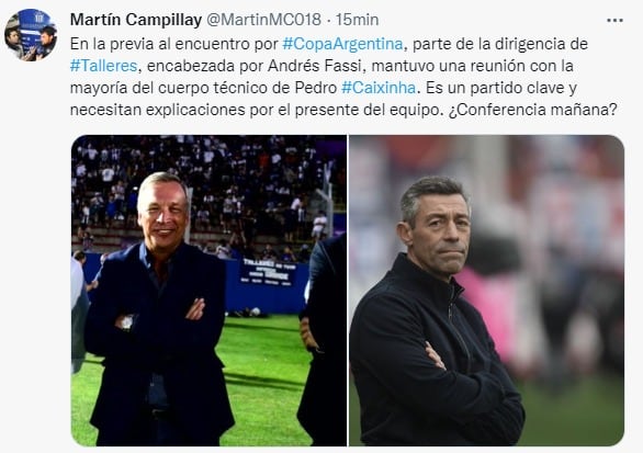 Horas de definiciones en la previa de Talleres por Copa Argentina, crucial para la continuidad de Caixinha.