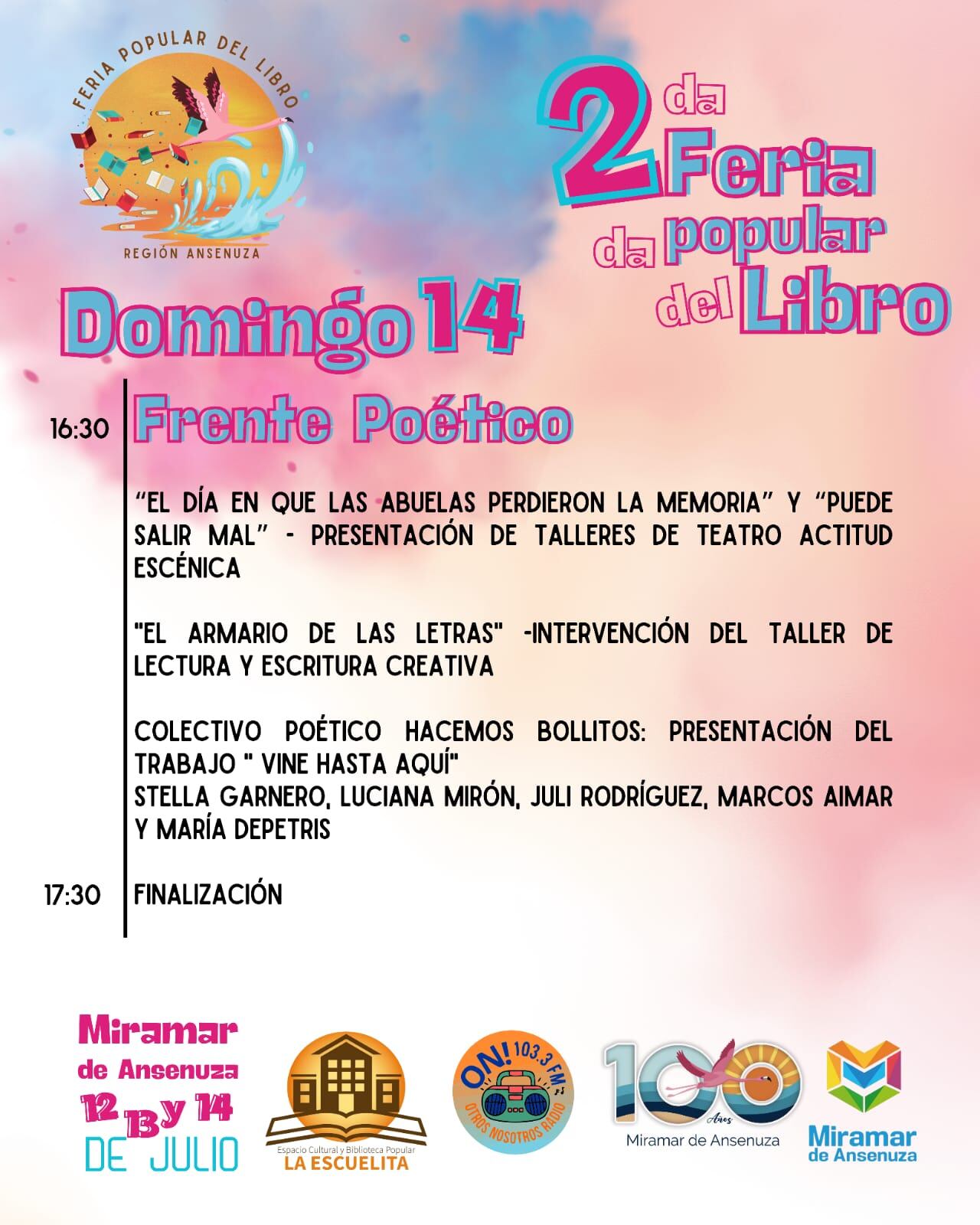 El cierre de la Feria del libro en Miramar de Ansenuza.