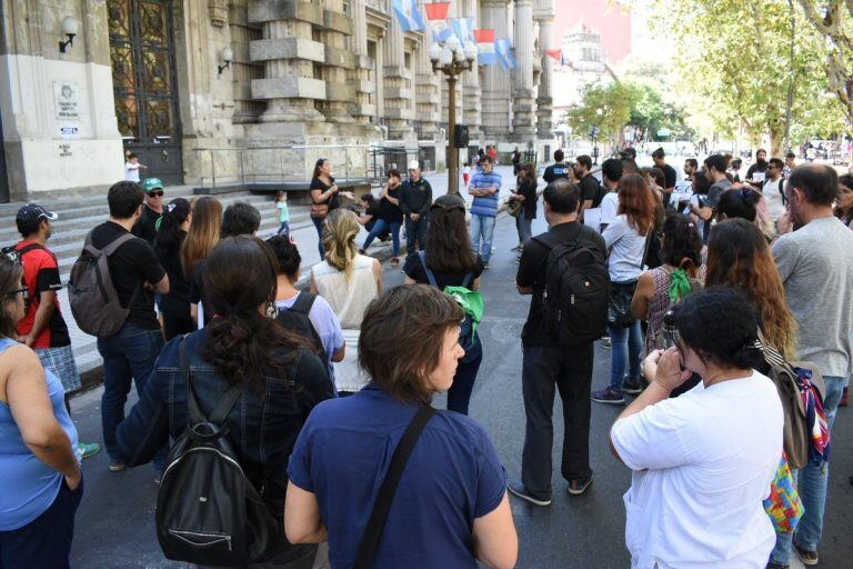 Manifestación de ATE en la plaza San Martín.