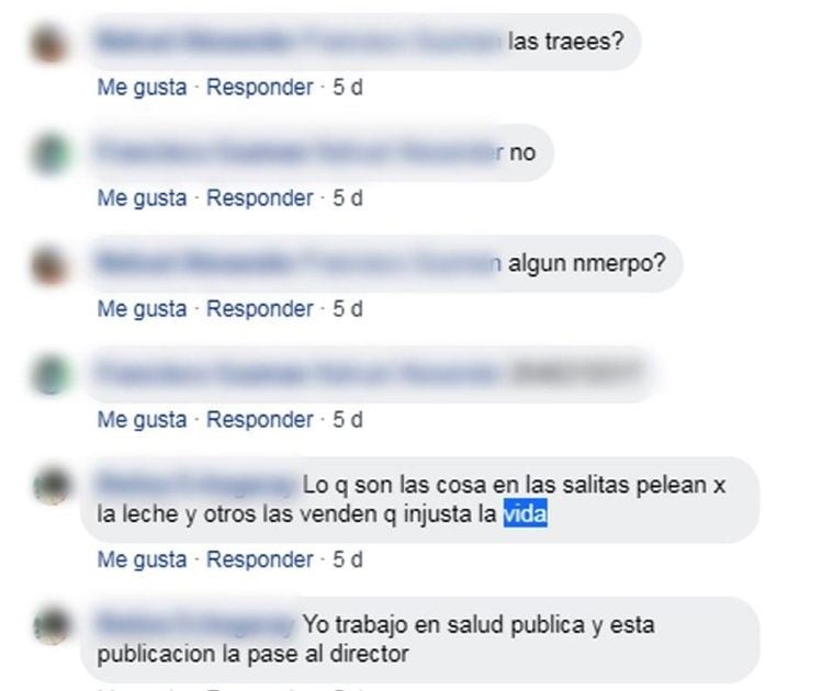 Así ofrecen y solicitan la leche que entrega Gobierno en las redes sociales.