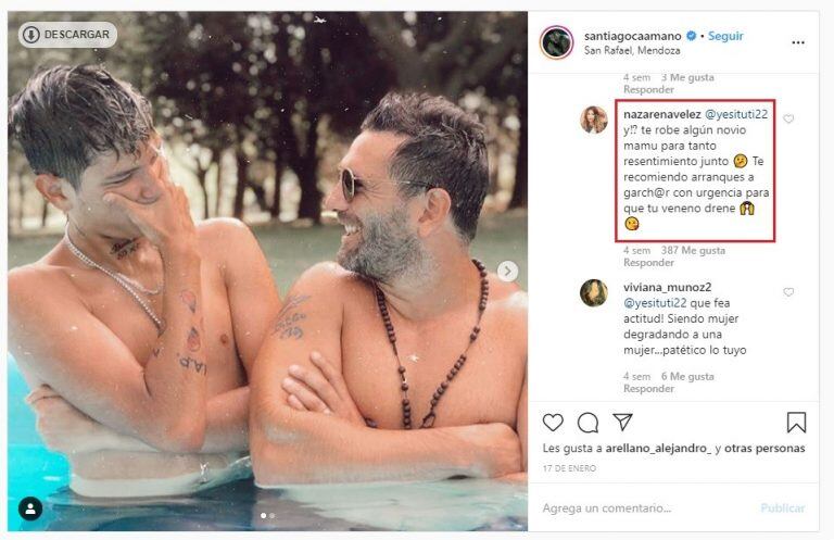 La respuesta de Nazarena (Instagram)