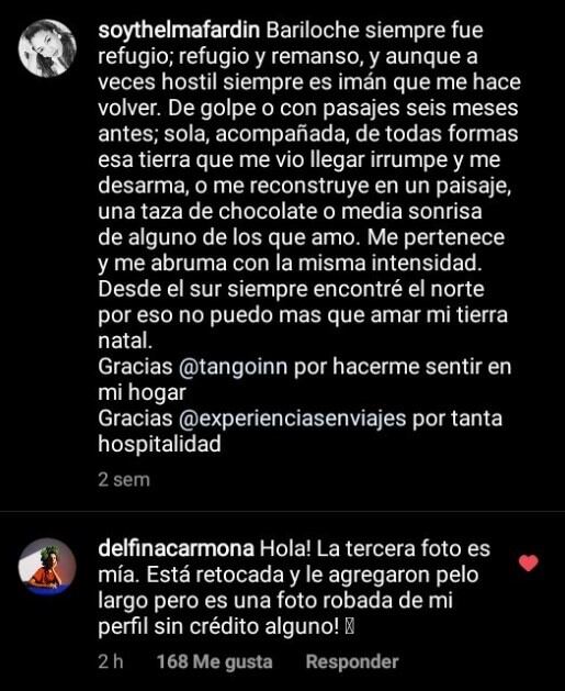 Delfina se dirigió a Thelma, sin éxito. (Instagram)