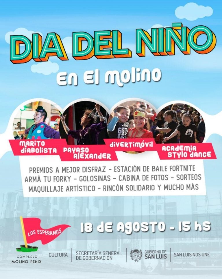 Actividades para el Día del Niño en El Molino Fénix.