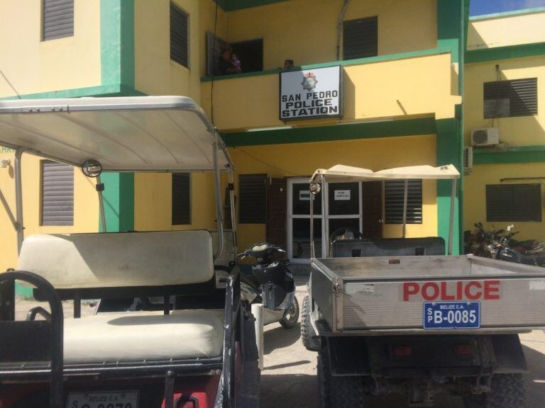 El Departamento de Policía de San Pedro, Belice. Allí está detenido Alberto Samid. (Foto: Clarín)