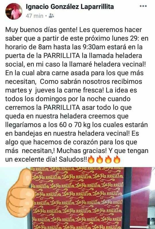 Solidaridad en redes
Crédito: Facebook