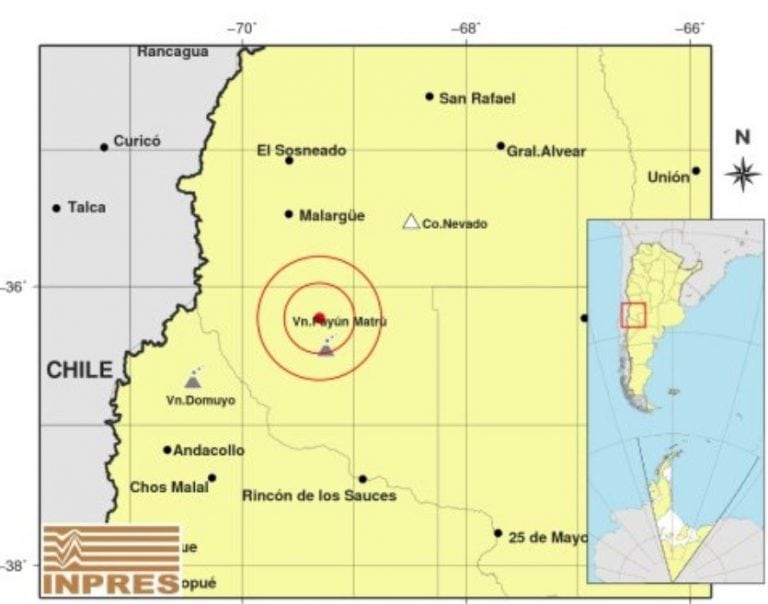 El primer sismo se registró en Malargüe.