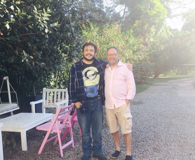 Hernán Casciari y Javier Artigas, descendiente del prócer uruguayo.