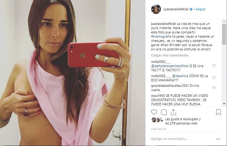 Juana Viale generó conciencia en Instagram