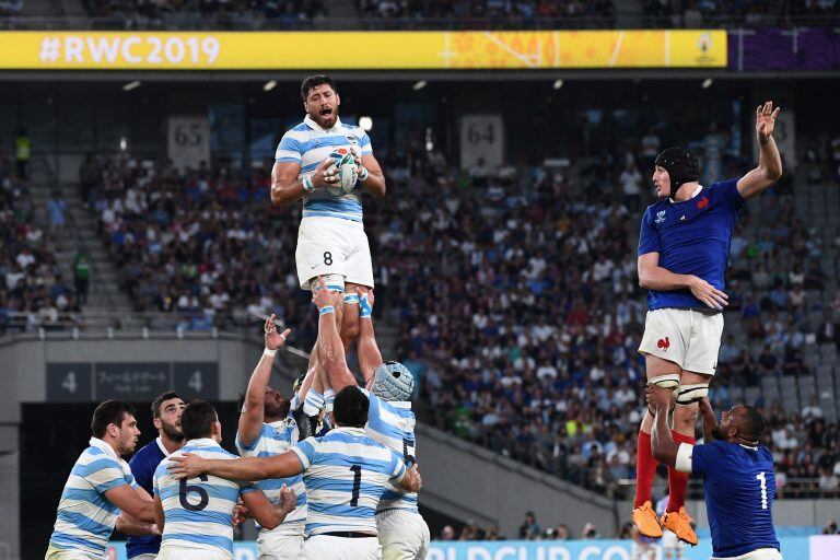 Javier Ortega Desio con Los Pumas en el mundial Japan 2019 Rugby World Cup.  (Photo by FRANCK FIFE / AFP)