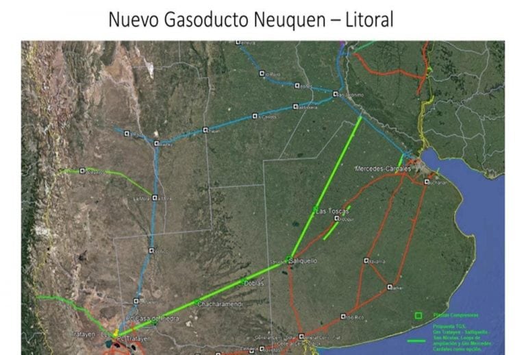 Primer tramo del gasoducto de Vaca Muerta. Fotografía: LaNación.