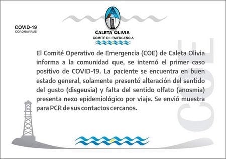 caleta olivia covid 19