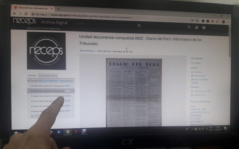 El proyecto de “Archivo Digital” está pensado para que sea de acceso a investigadores y público en general y es desarrollado por el Núcleo de Estudios Contemporáneos sobre el Estado, la Política y la Sociedad (NECEPS).