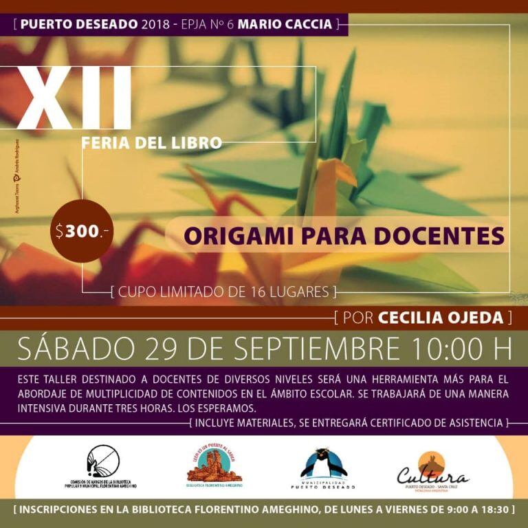 Puerto Deseado feria origami