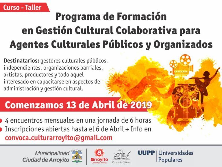 Curso Taller  de Formación en Gestión Cultural Colaborativa en Arroyito