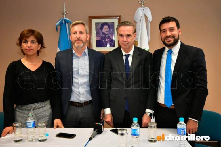 Frigerio y Pichetto juanto a Alejandro Cacace y Eugenia Gallardo en San Luis.